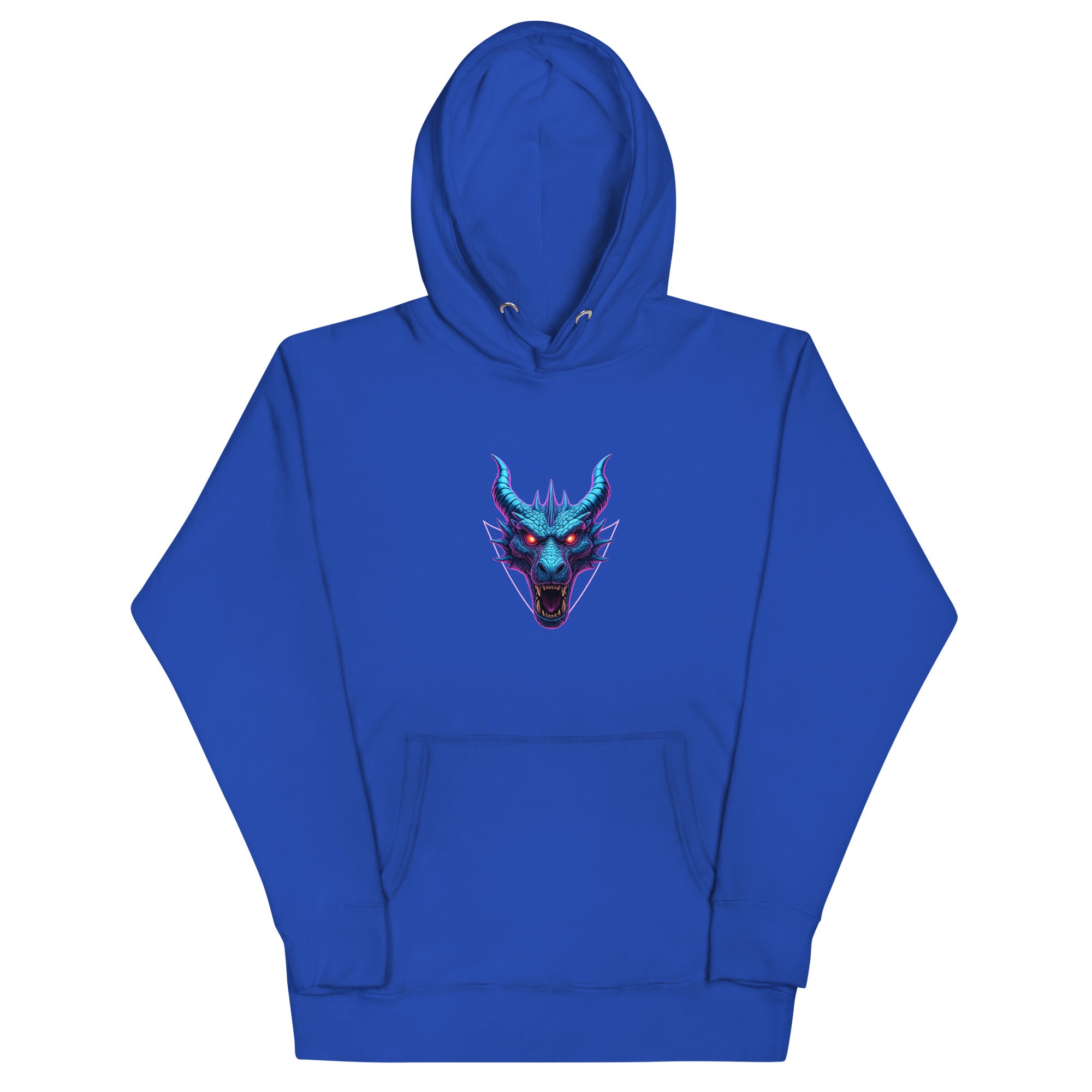 Royal blue Neon Dragon Overlord Hoodie featuring bright neon dragon artwork.