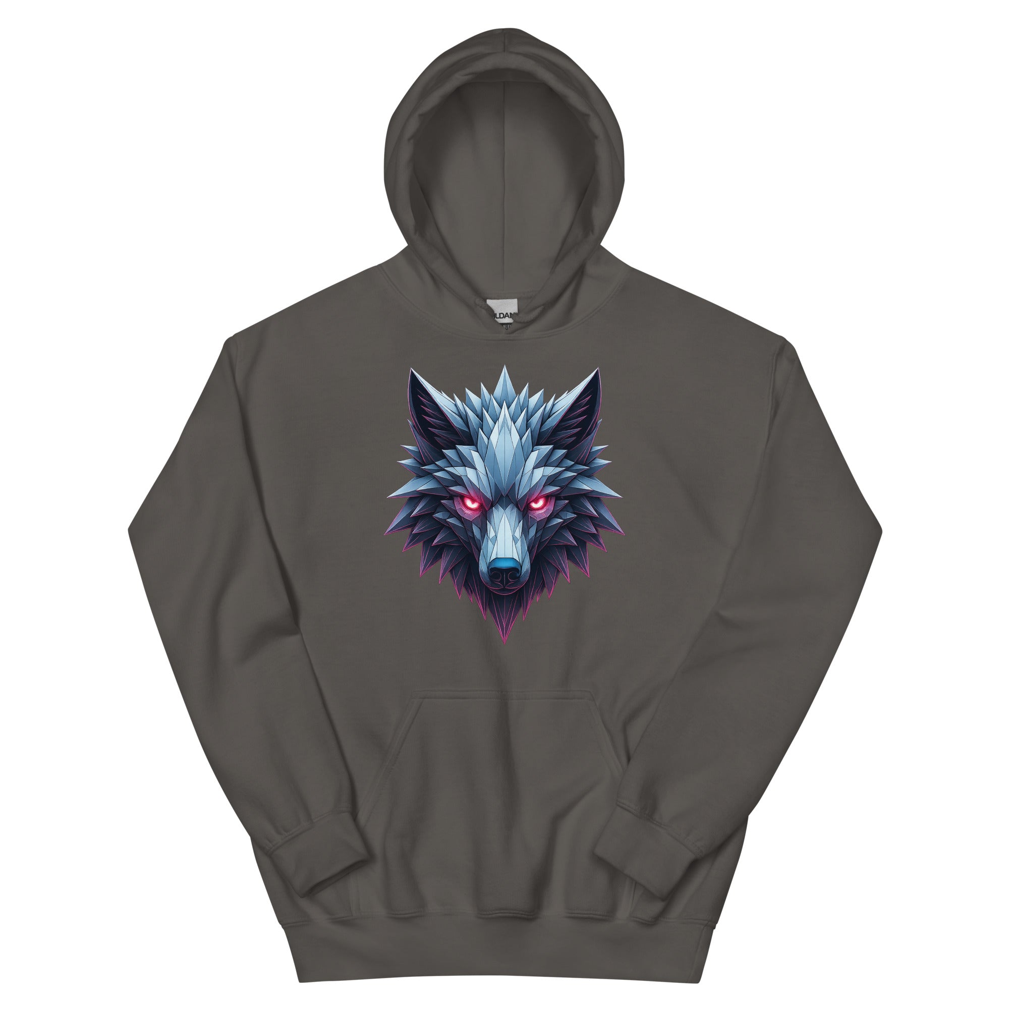 Charcoal Chrome Apex Wolf Hoodie featuring chrome icy wolf design.